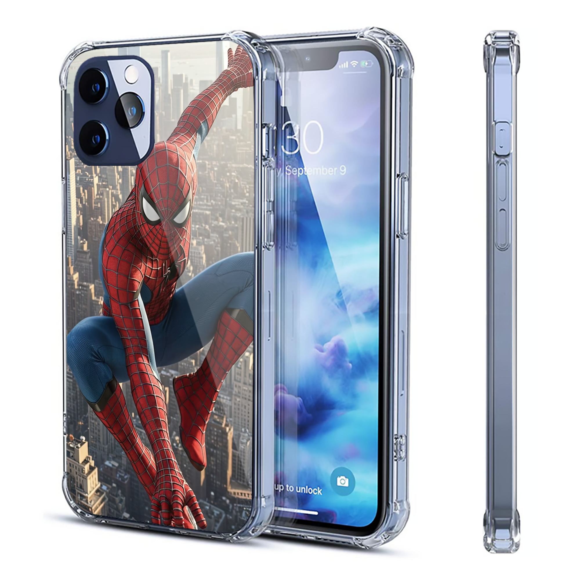 （画像用） Spider Man スパイダーマン 【iPhone 12シリーズ対応】透明スマホケース（クリアソフトケース）
